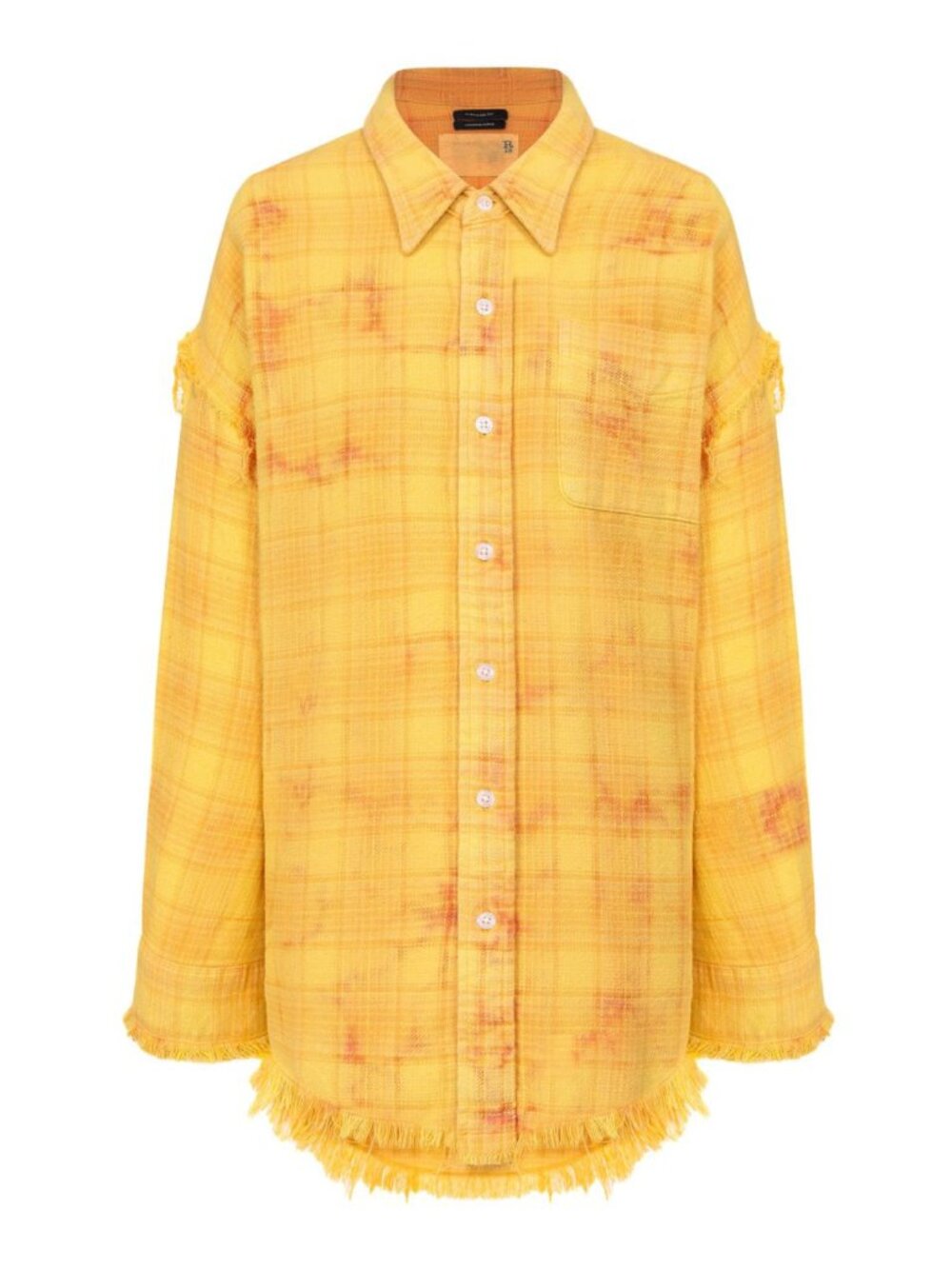 R13 NWOT Chemise Shredded Drop Neck – Jaune Plaid XXS